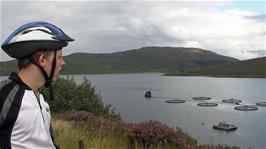 An impressive salmon farm in Loch Ainort, seen from the coast road from Luib to Sconser